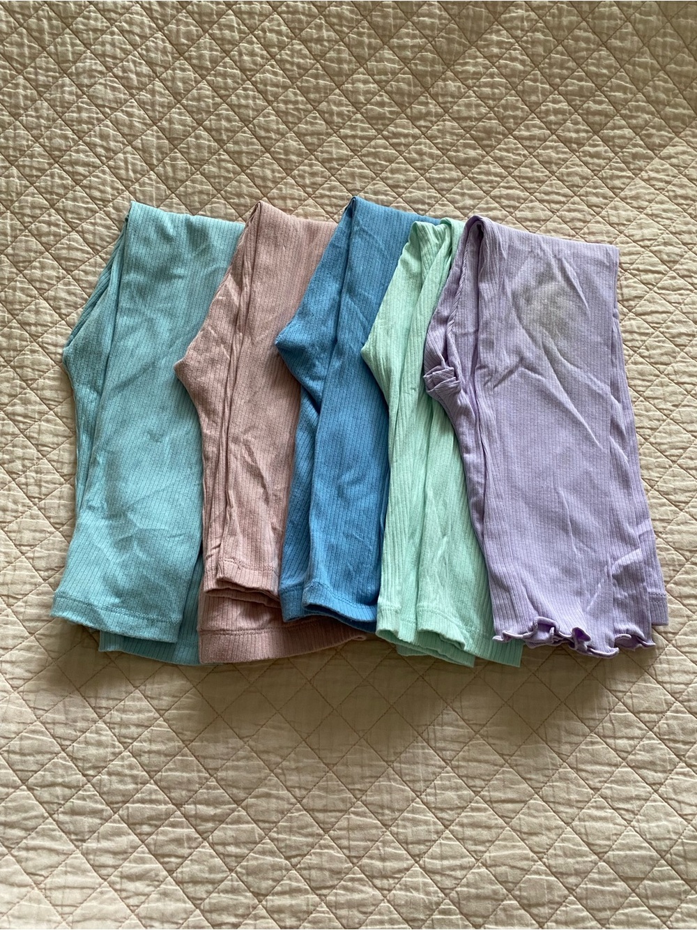 Old Navy Girls Pastel Ribbed Leggings - Mint, Mauve, Blue, Seafoam, Lavender